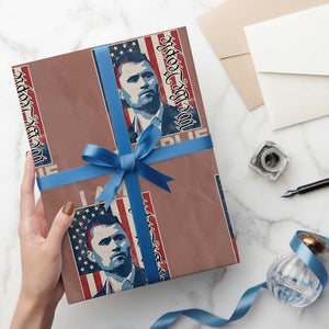 Stand With Charlie Wrapping Paper Roll Patriotic Free Speech We The People American Flag Graphic TS02 Mocha Print Your Wear
