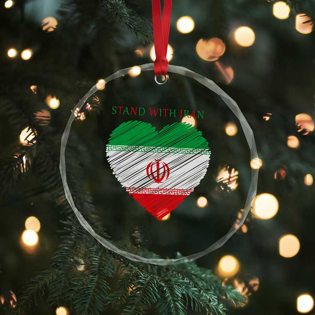 Stand With Iran Crystal Glass Ornament Anti War Political Protest Statement TS12 Print Your Wear