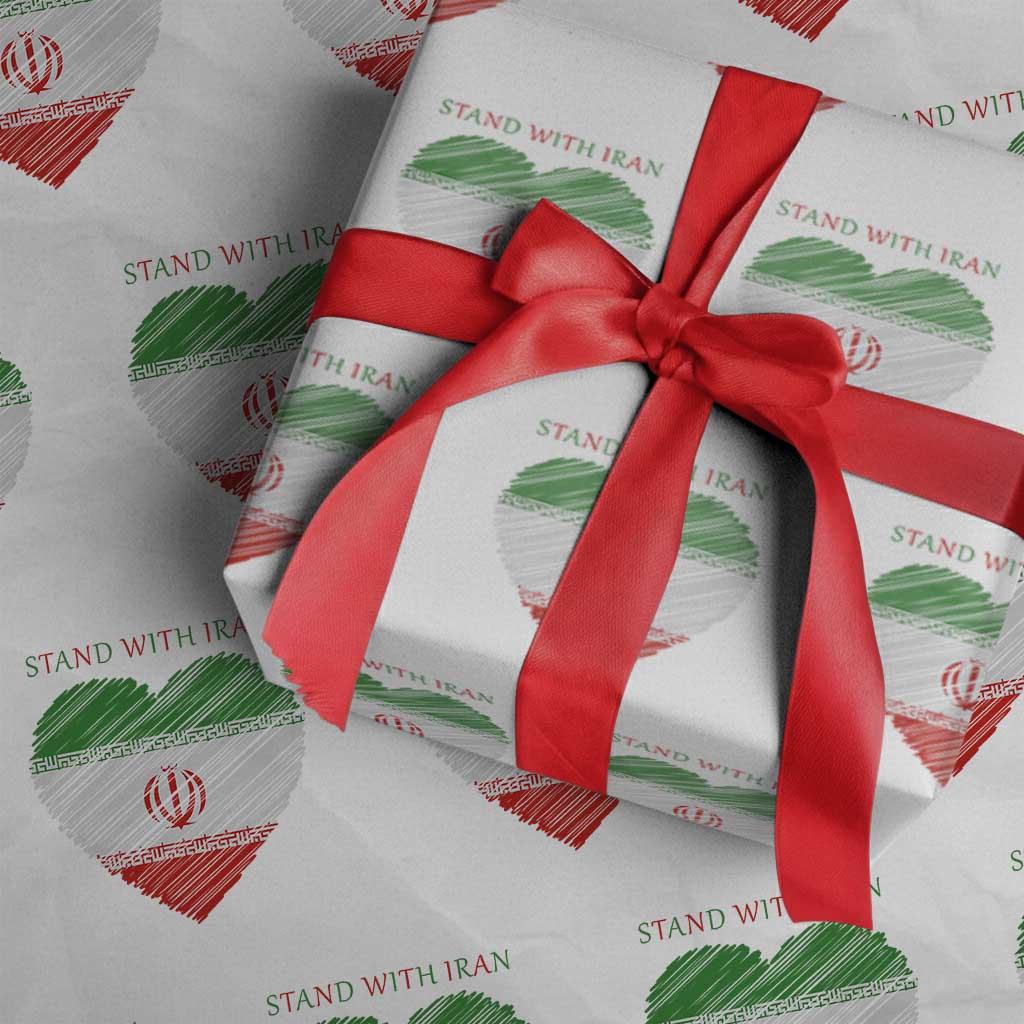 Stand With Iran Wrapping Paper Roll Anti War Political Protest Statement TS12 White Print Your Wear