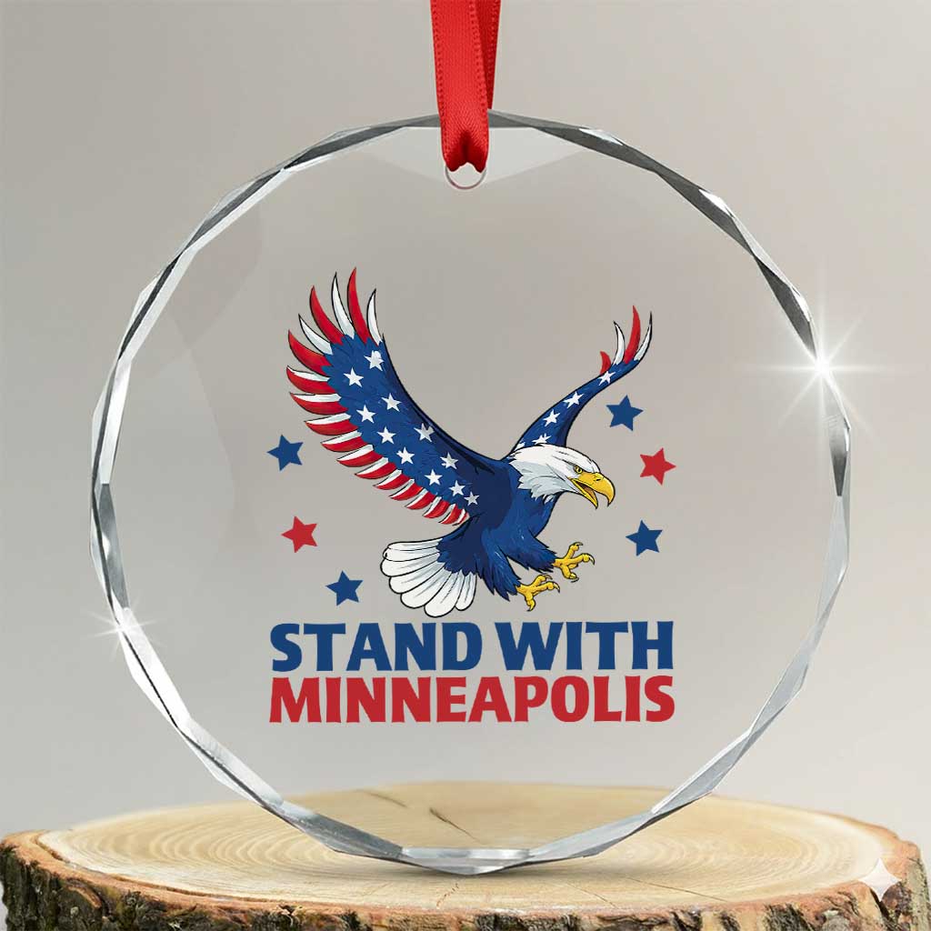 Stand With Minneapolis Crystal Glass Ornament American Eagle Protest Gift TS12 Transparent Glass 3'' Circle Print Your Wear