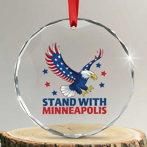 Stand With Minneapolis Crystal Glass Ornament American Eagle Protest Gift TS12 Transparent Glass 3'' Circle Print Your Wear