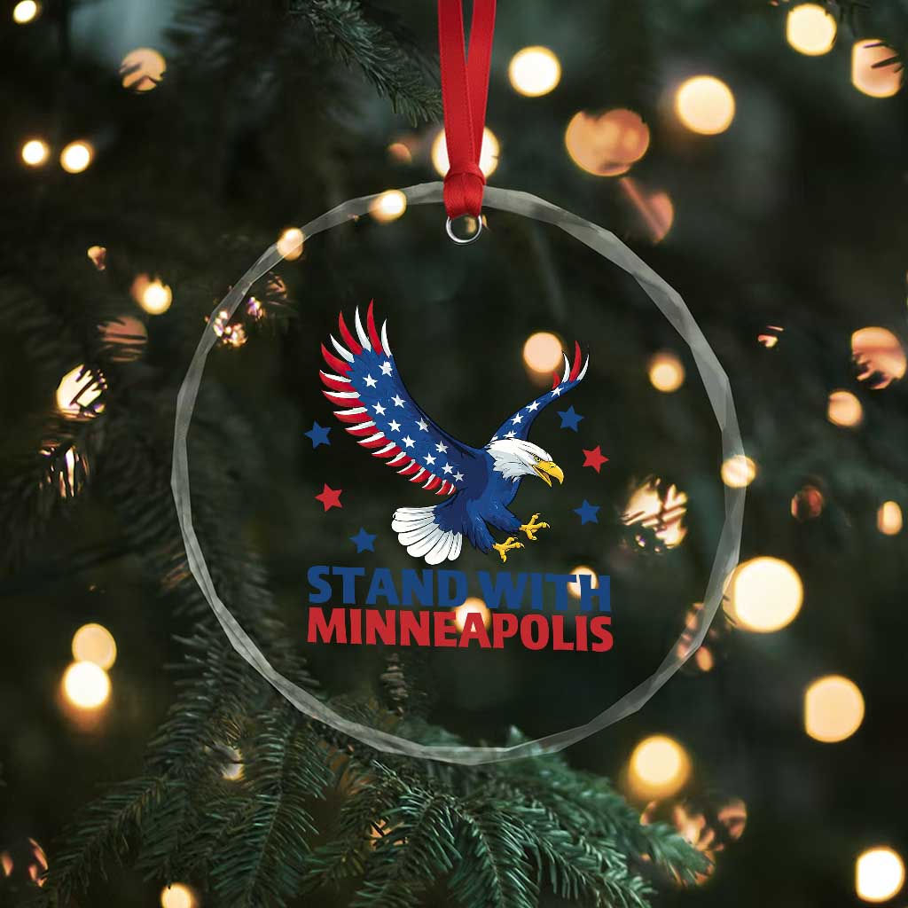 Stand With Minneapolis Crystal Glass Ornament American Eagle Protest Gift TS12 Print Your Wear