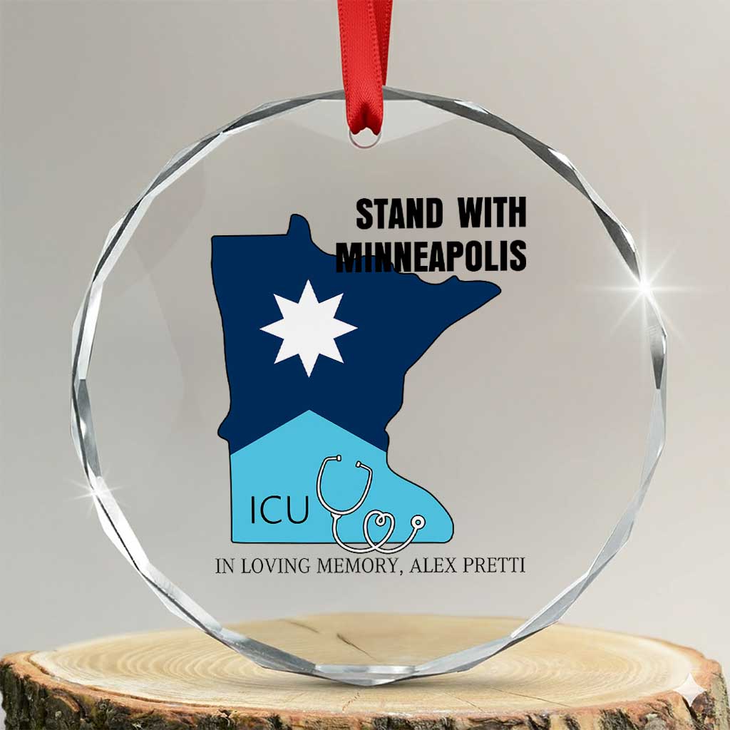 Stand With Minneapolis Crystal Glass Ornament In Loving Memory Of Alex TS12 Transparent Glass 3'' Circle Print Your Wear