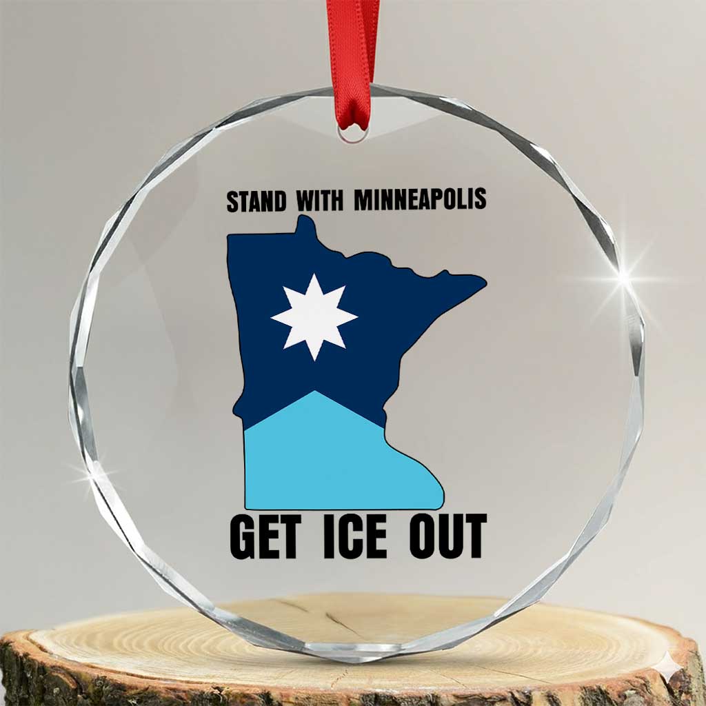 Stand With Minneapolis Crystal Glass Ornament Social Justice Support TS12 Transparent Glass 3'' Circle Print Your Wear