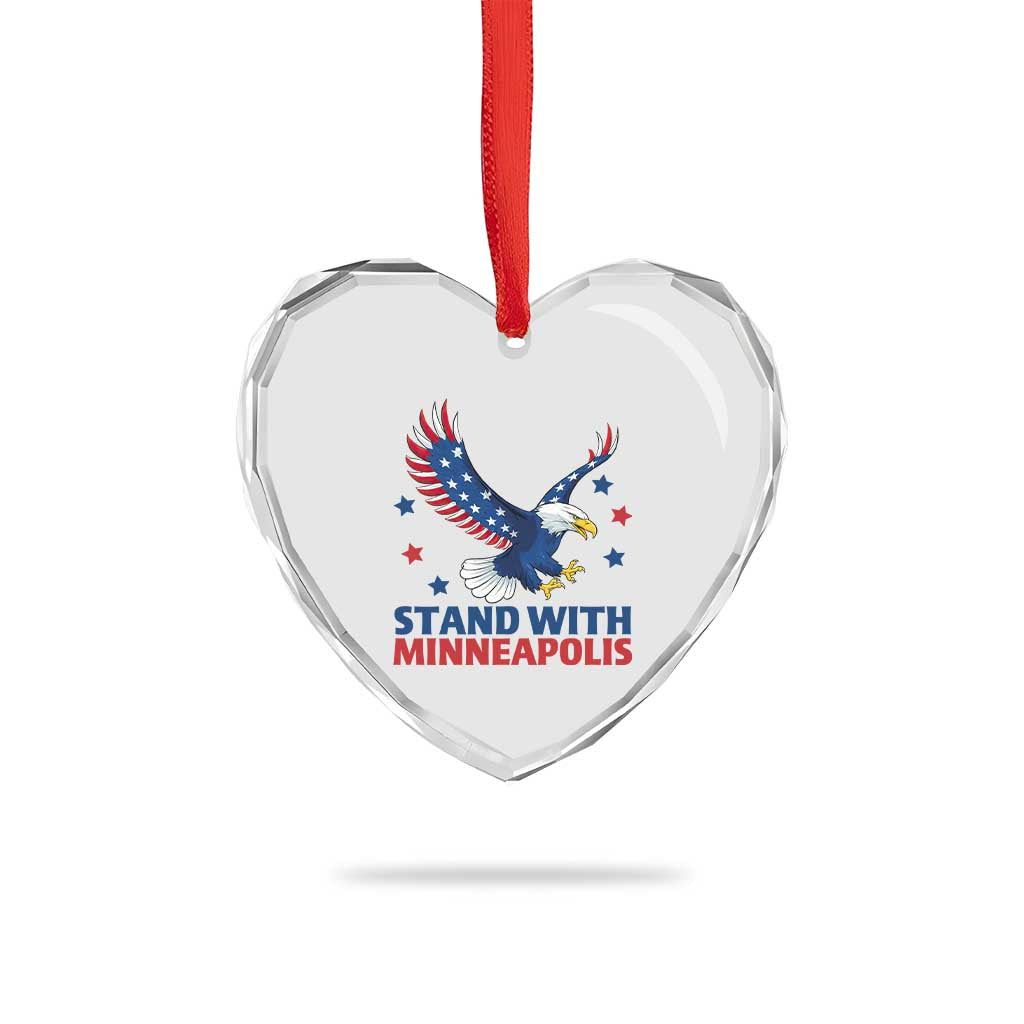 Stand With Minneapolis Heart Crystal Glass Ornament American Eagle Protest Gift TS12 Print Your Wear
