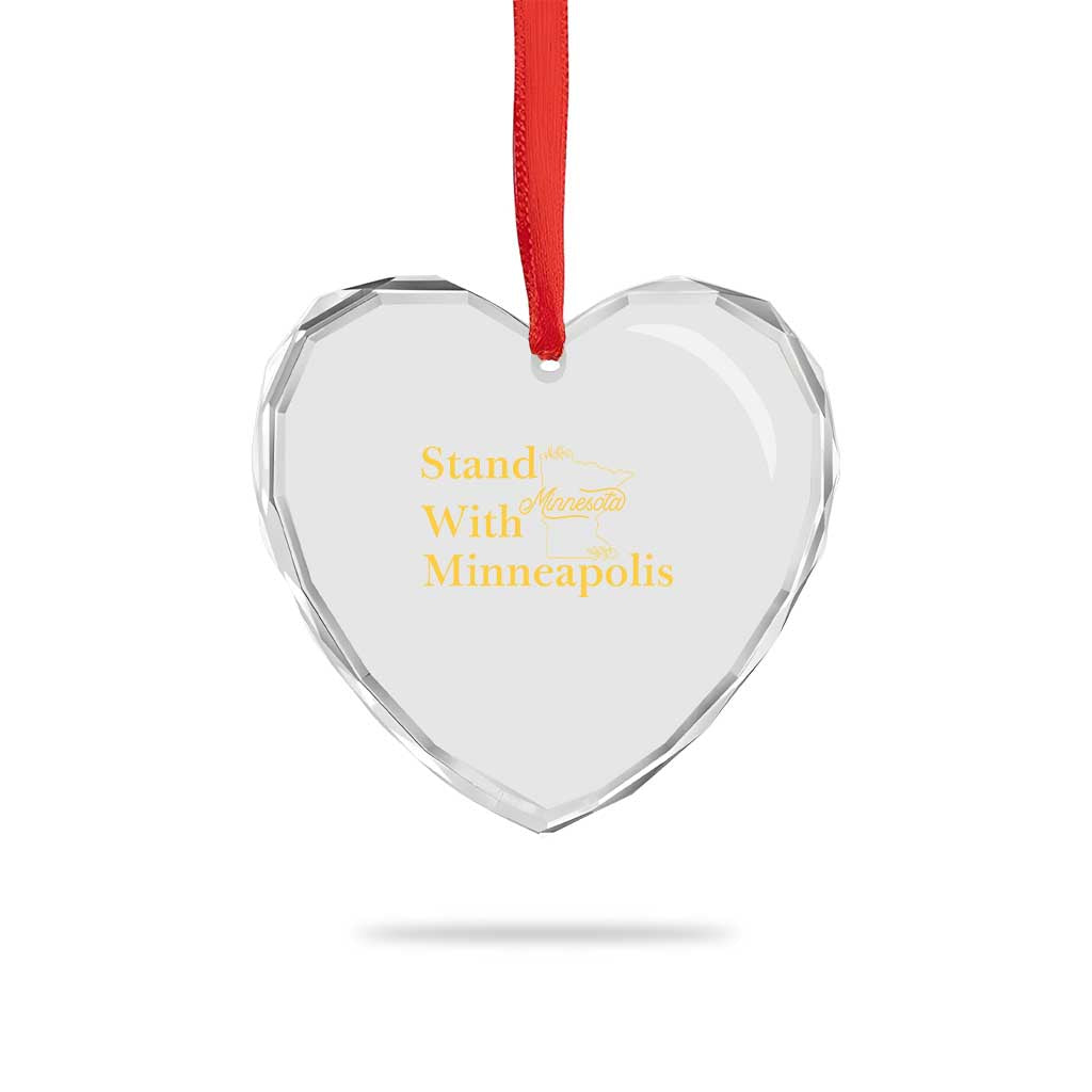 Stand With Minneapolis Heart Crystal Glass Ornament Community And Social Justice Gift TS12 Print Your Wear