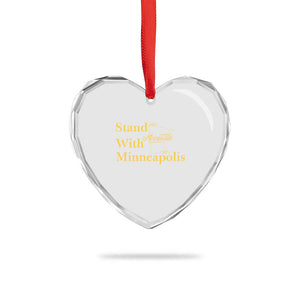 Stand With Minneapolis Heart Crystal Glass Ornament Community And Social Justice Gift TS12 Print Your Wear