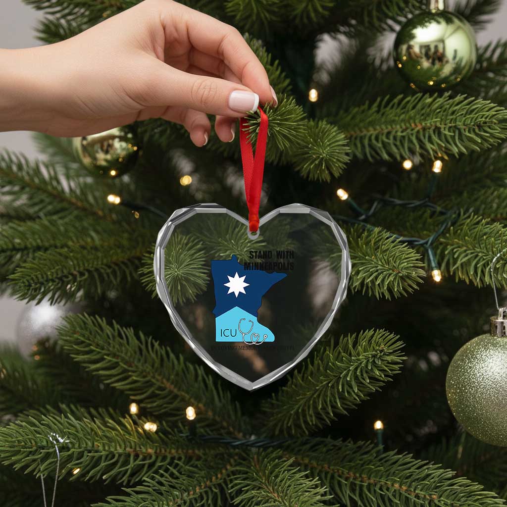 Stand With Minneapolis Heart Crystal Glass Ornament In Loving Memory Of Alex TS12 Print Your Wear