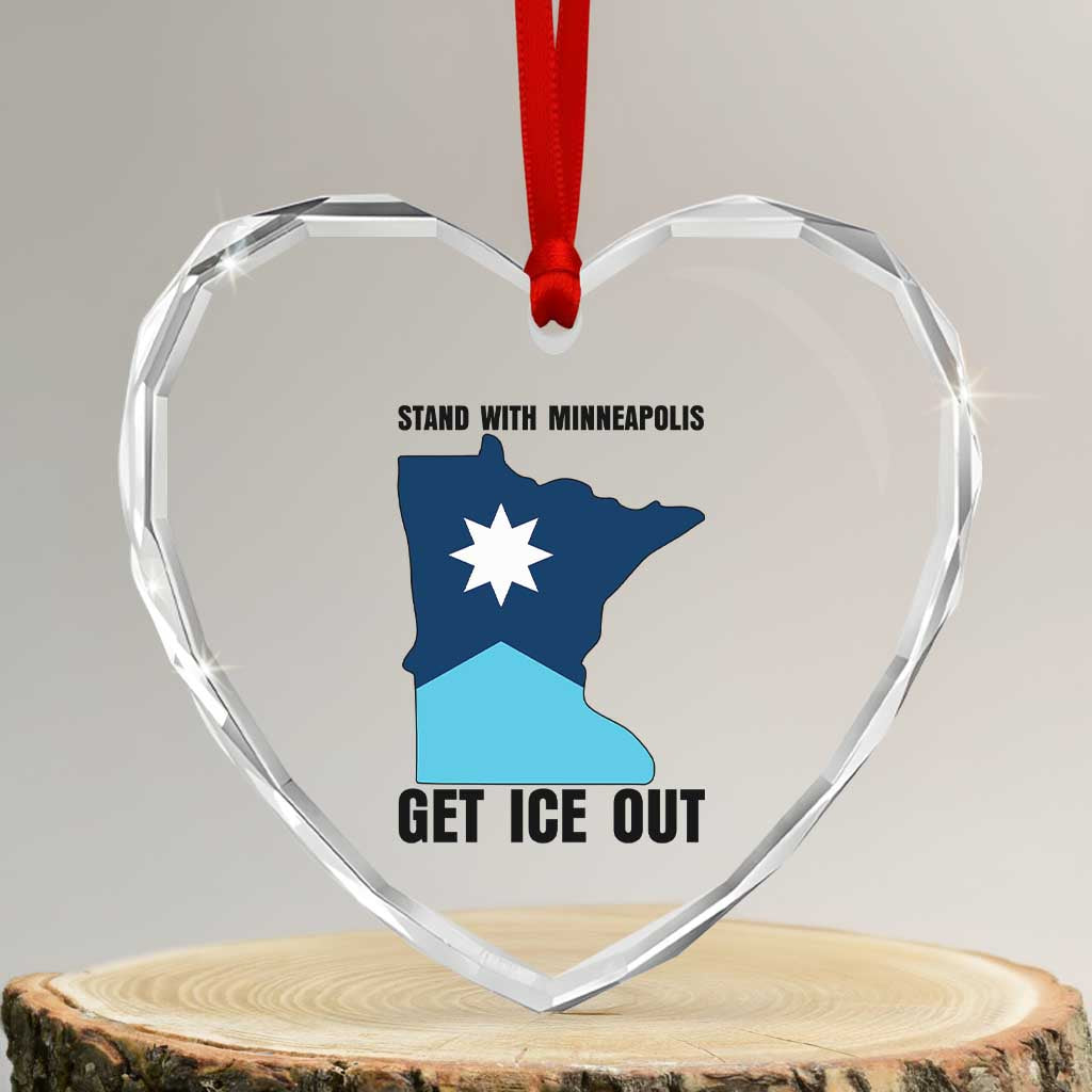 Stand With Minneapolis Heart Crystal Glass Ornament Social Justice Support TS12 Transparent Glass 3'' Heart Print Your Wear