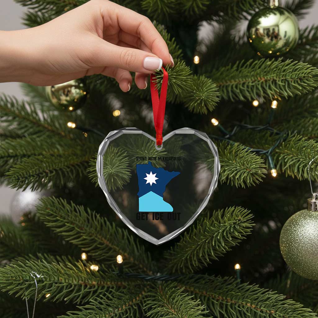 Stand With Minneapolis Heart Crystal Glass Ornament Social Justice Support TS12 Print Your Wear