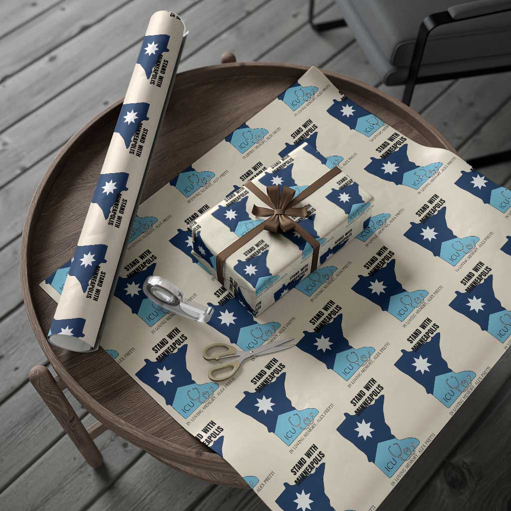 Stand With Minneapolis Wrapping Paper Roll In Loving Memory Of Alex TS12 Beige Print Your Wear