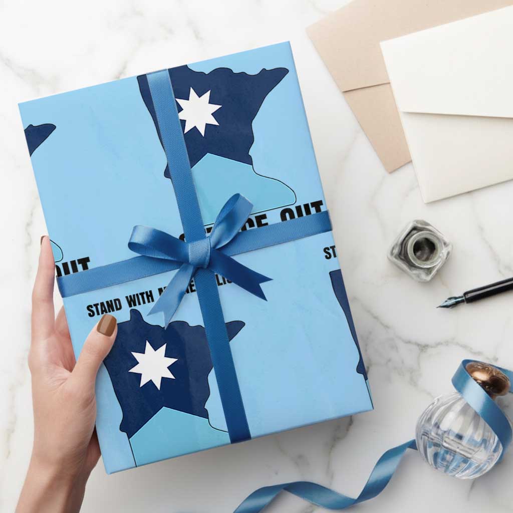 Stand With Minneapolis Wrapping Paper Roll Social Justice Support TS12 Light Blue Print Your Wear