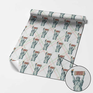 Stand With Minneapolis Wrapping Paper Roll Statue Of Liberty Torch Justice Support TS12 Christmas Plaid Print Your Wear