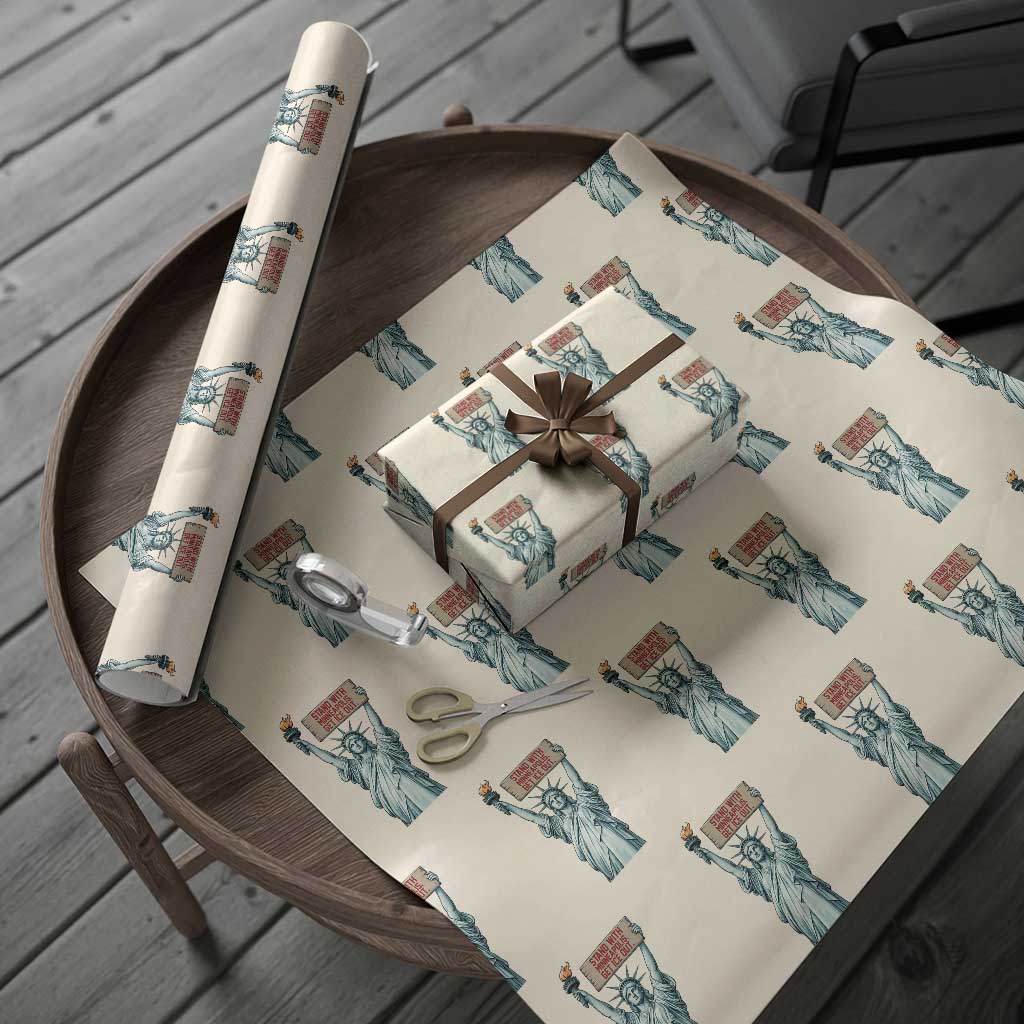 Stand With Minneapolis Wrapping Paper Roll Statue Of Liberty Torch Justice Support TS12 Beige Print Your Wear