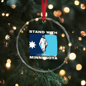 Stand with Minnesota Crystal Glass Ornament Christian Jesus Minnesota Strong Subtle Anti ICE TS14 Print Your Wear