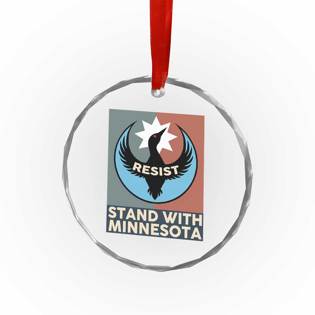 Stand With Minnesota Crystal Glass Ornament Common Loon Pride Support TS12 Print Your Wear