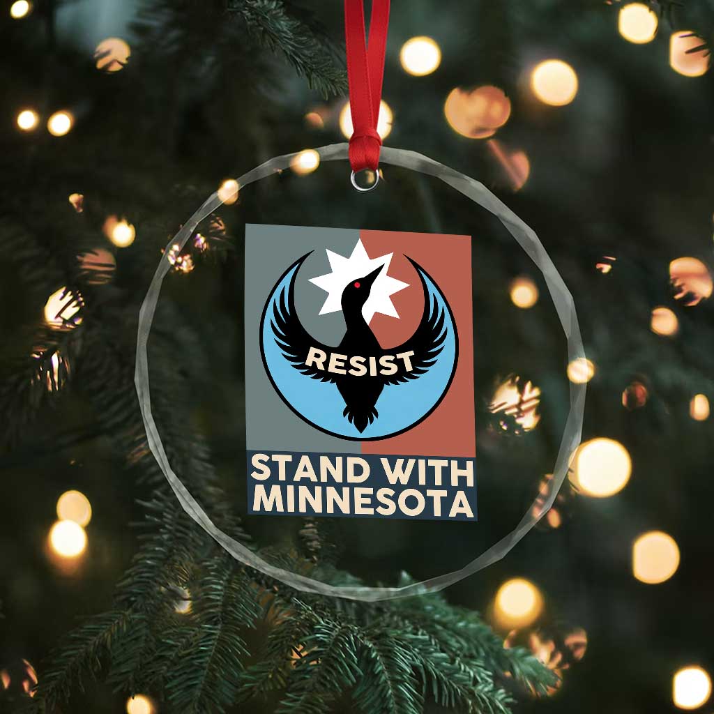 Stand With Minnesota Crystal Glass Ornament Common Loon Pride Support TS12 Print Your Wear