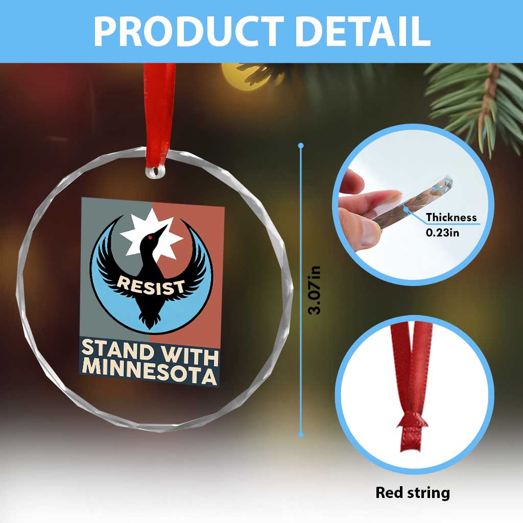 Stand With Minnesota Crystal Glass Ornament Common Loon Pride Support TS12 Print Your Wear