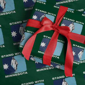 Stand with Minnesota Wrapping Paper Roll Christian Jesus Minnesota Strong Subtle Anti ICE TS14 Green Print Your Wear