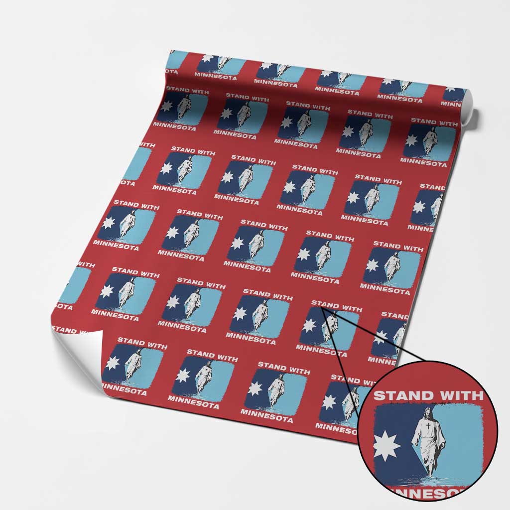 Stand with Minnesota Wrapping Paper Roll Christian Jesus Minnesota Strong Subtle Anti ICE TS14 Red Print Your Wear