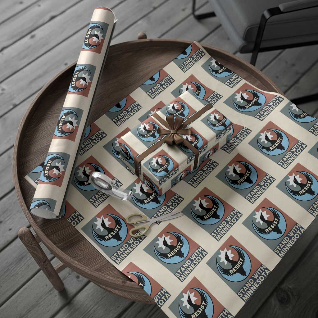 Stand With Minnesota Wrapping Paper Roll Common Loon Pride Support TS12 Beige Print Your Wear