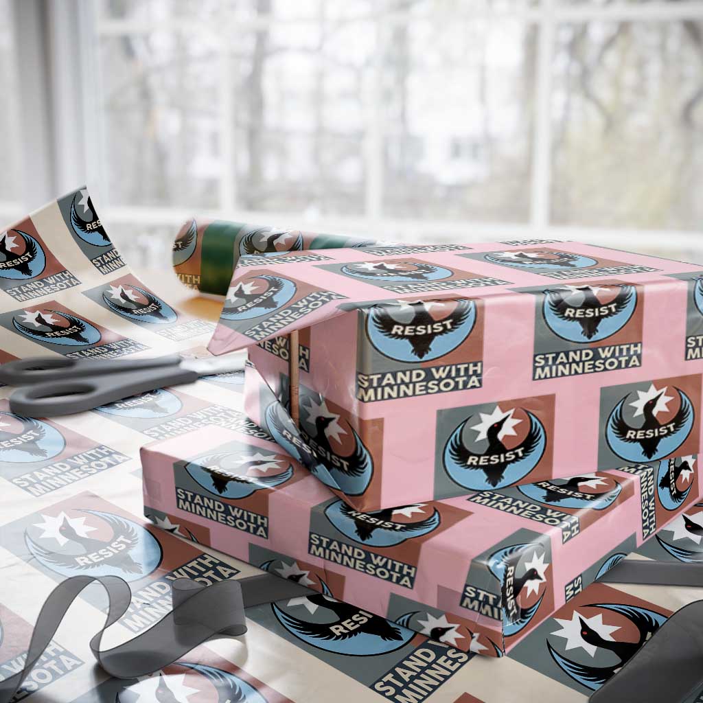 Stand With Minnesota Wrapping Paper Roll Common Loon Pride Support TS12 Light Pink Print Your Wear