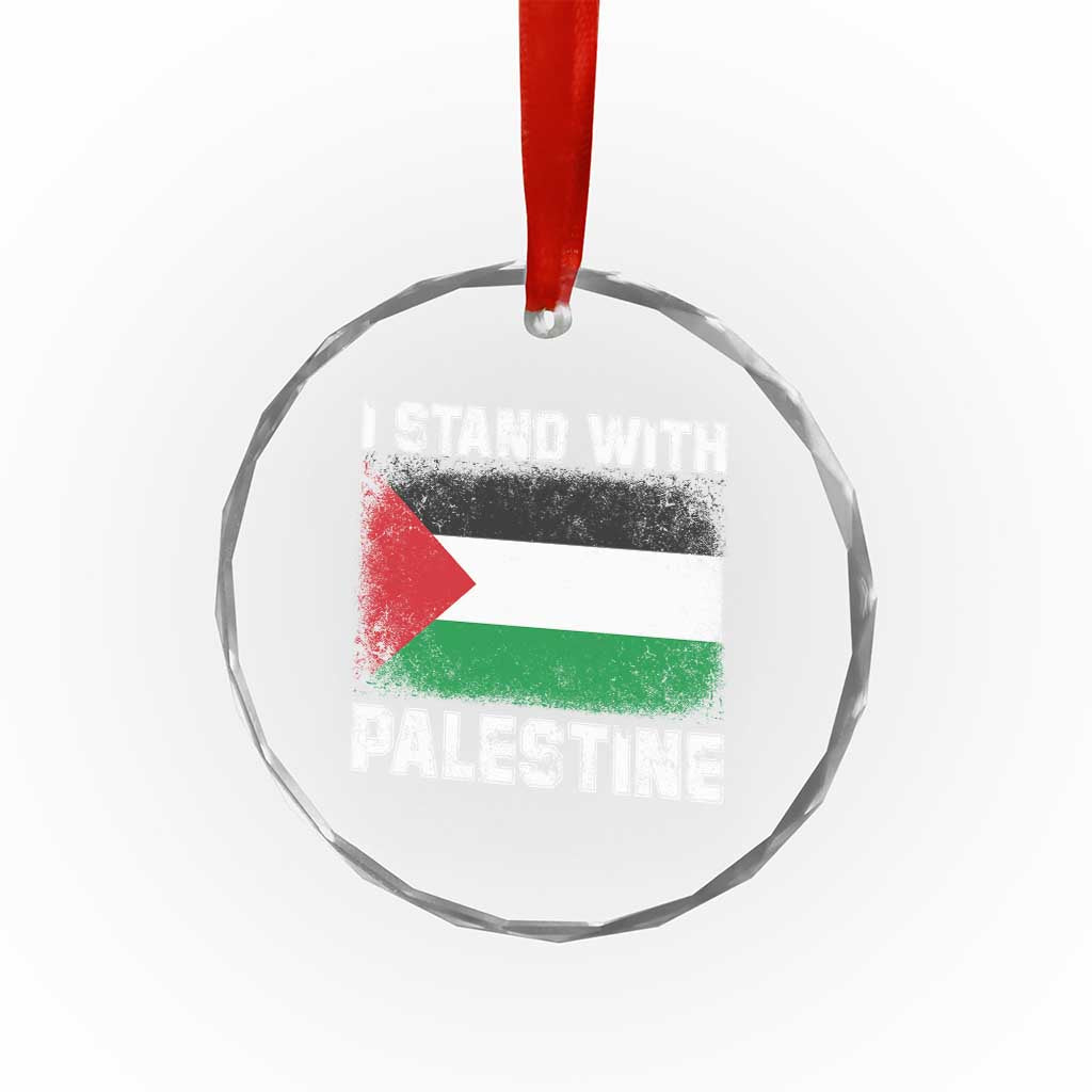 Stand With Palestine Crystal Glass Ornament Gaza Palestinian Flag TS10 Transparent Glass 3'' Circle Print Your Wear