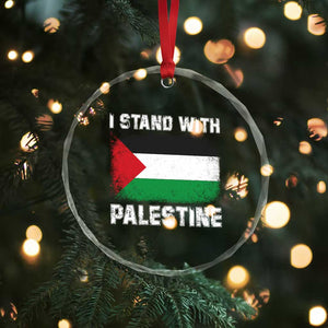 Stand With Palestine Crystal Glass Ornament Gaza Palestinian Flag TS10 Print Your Wear