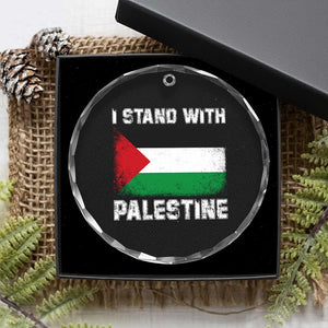 Stand With Palestine Crystal Glass Ornament Gaza Palestinian Flag TS10 Print Your Wear