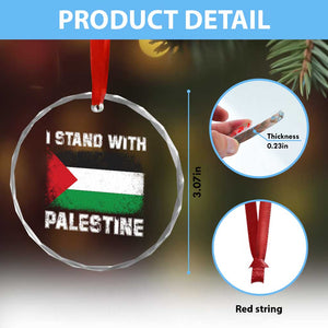 Stand With Palestine Crystal Glass Ornament Gaza Palestinian Flag TS10 Print Your Wear