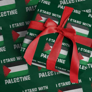 Stand With Palestine Wrapping Paper Roll Gaza Palestinian Flag TS10 Green Print Your Wear