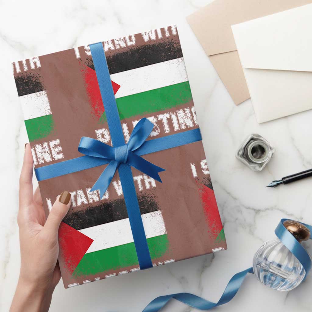 Stand With Palestine Wrapping Paper Roll Gaza Palestinian Flag TS10 Mocha Print Your Wear