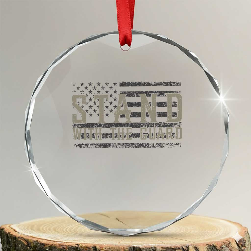 Stand With The Guard Crystal Glass Ornament DC Guardsmen TS14 Transparent Glass 3'' Circle Print Your Wear