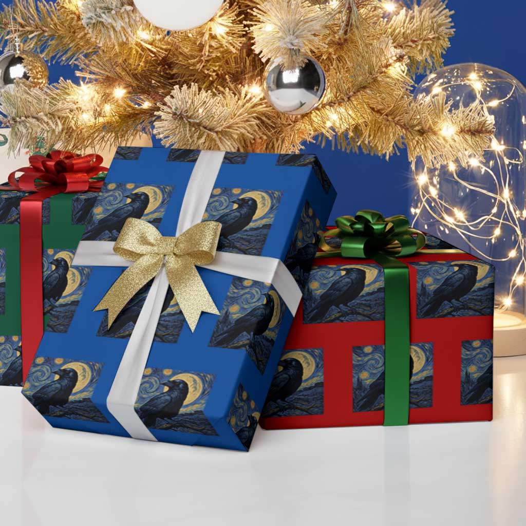 Starry Night Raven Moon Van Gogh Wrapping Paper Roll TS14 Print Your Wear