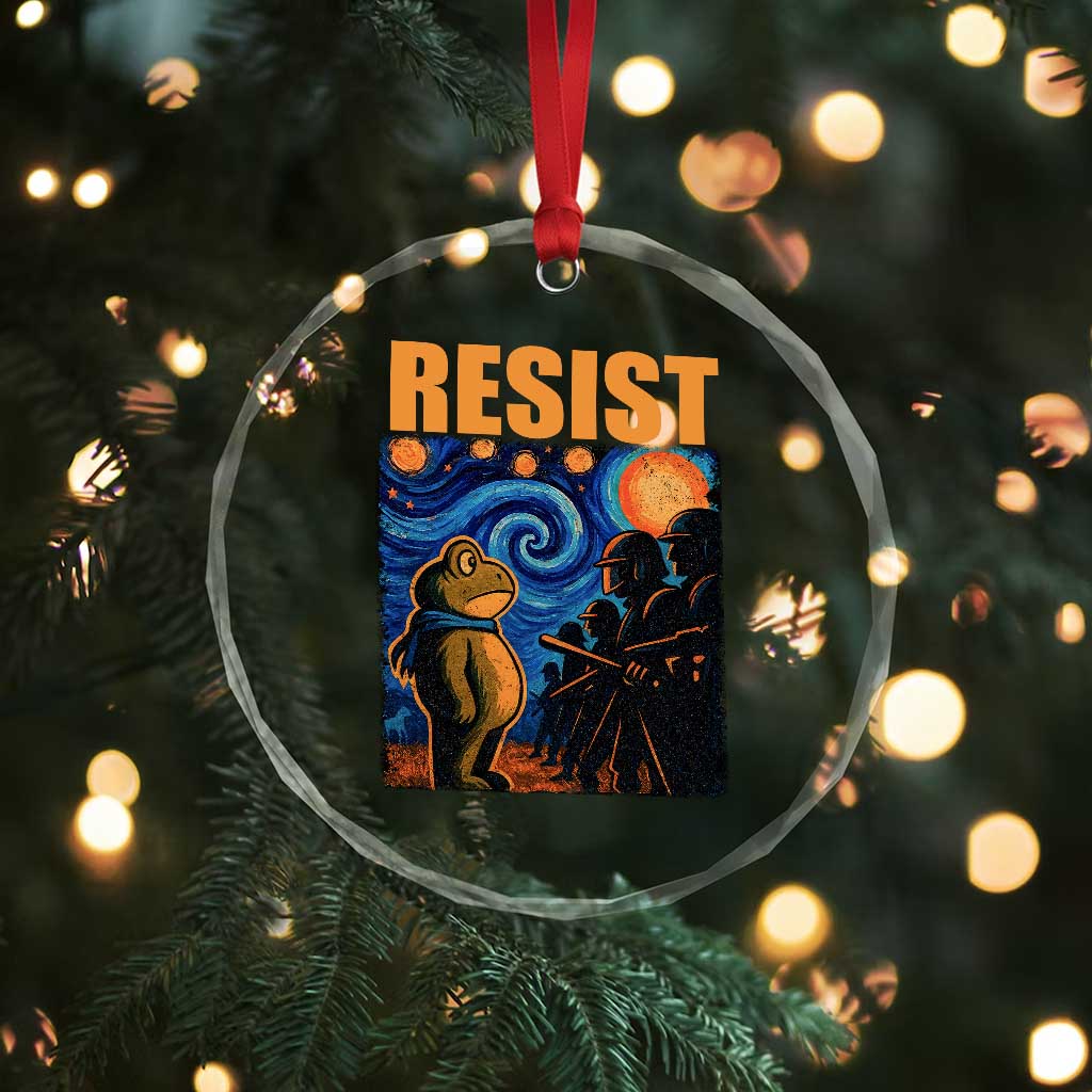 Starry Night Resist Frog Crystal Glass Ornament Resistance Protest Surreal Art Graphic TS02 Print Your Wear