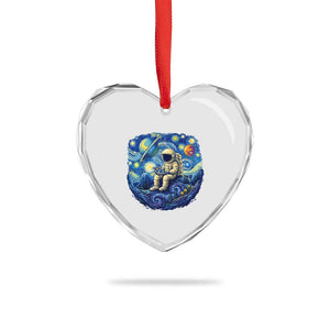 Starry Night Space Bookworm Heart Crystal Glass Ornament Funny Astronaut Reader Gift TS12 Print Your Wear
