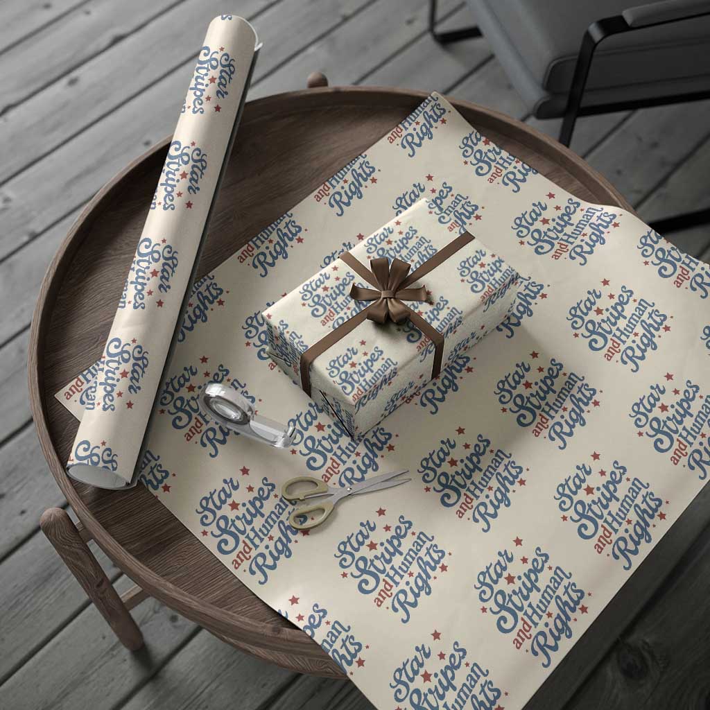 Stars and Stripes and Human Rights Wrapping Paper Roll Progressive Patriotic Equality Modern Patriot