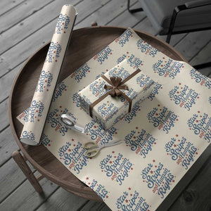 Stars and Stripes and Human Rights Wrapping Paper Roll Progressive Patriotic Equality Modern Patriot