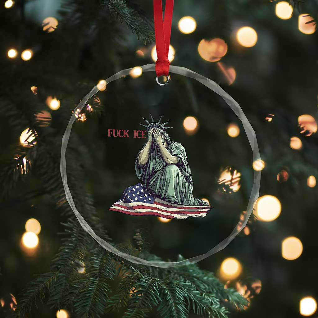 Statue of Liberty Anti ICE Deportation Human Rights Protest Crystal Glass Ornament TS14 Print Your Wear