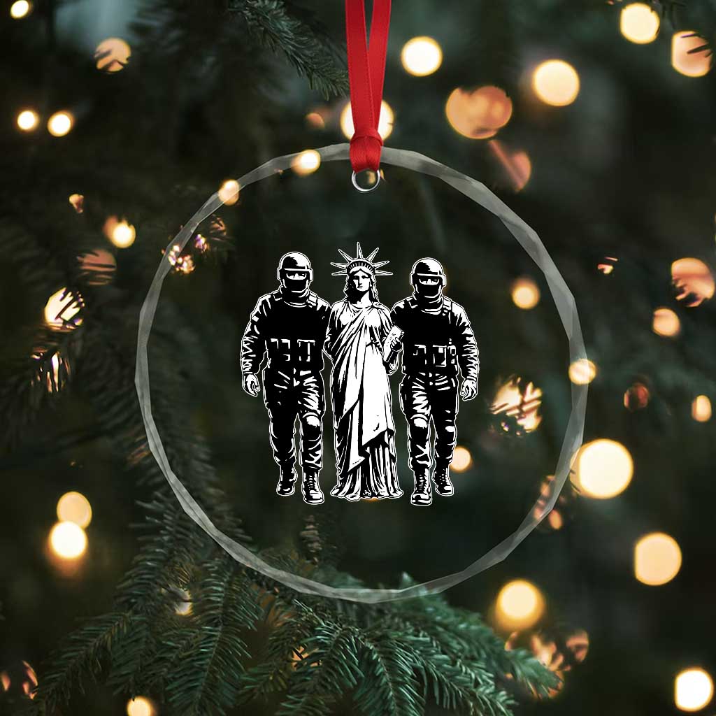 Statue Of Liberty Arrested Crystal Glass Ornament Funny Immigrant Rights Political Protest TS11 Print Your Wear