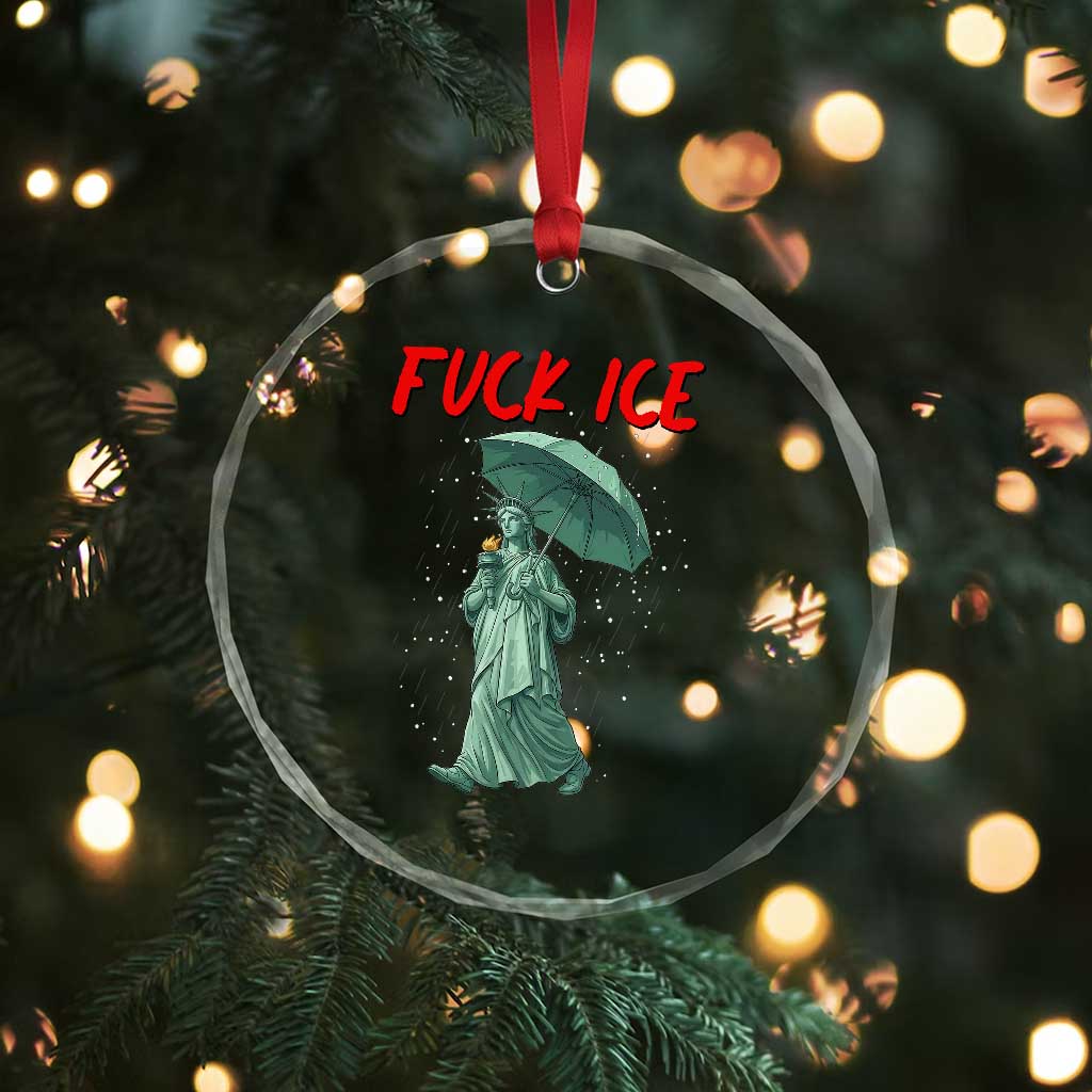 Statue of Liberty Crying Anti ICE Protest Meme Crystal Glass Ornament TS14 Print Your Wear