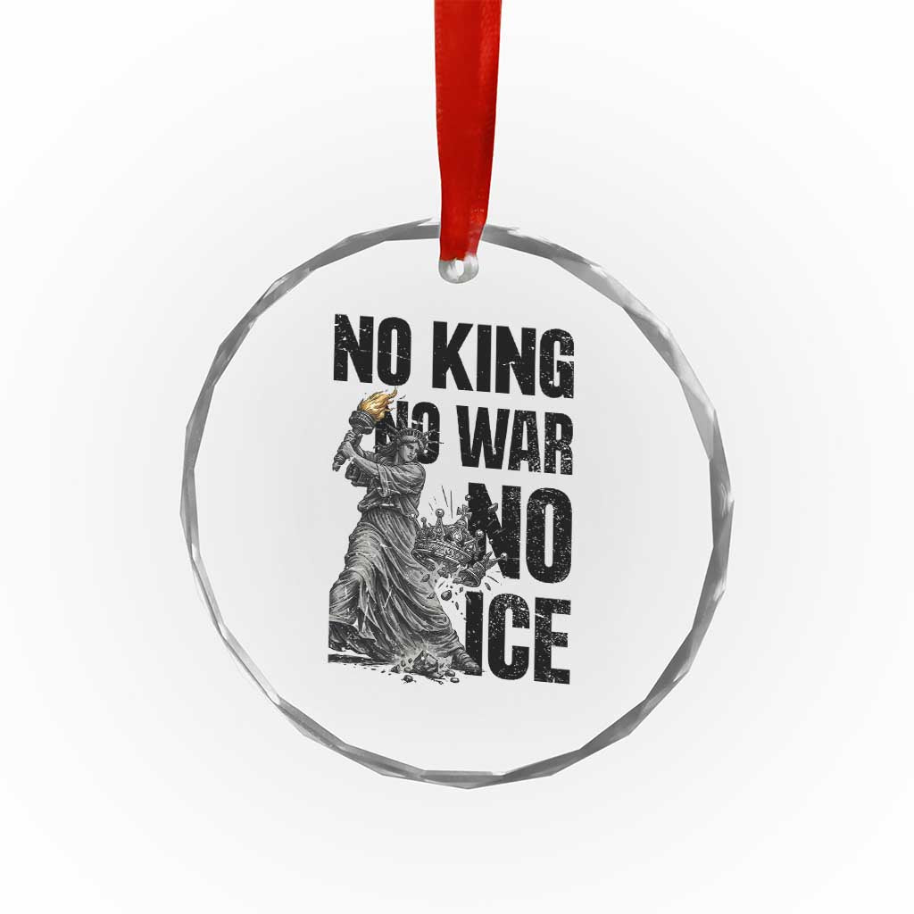Statue Of Liberty Freedom Protest Crystal Glass Ornament No Kings No Wars No Ice TS12 Print Your Wear