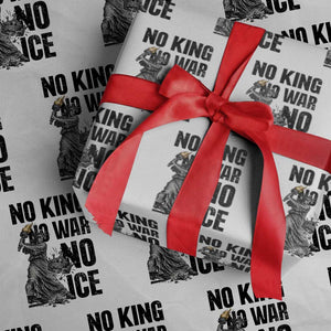 Statue Of Liberty Freedom Protest Wrapping Paper Roll No Kings No Wars No Ice TS12 White Print Your Wear