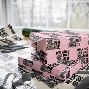 Statue Of Liberty Freedom Protest Wrapping Paper Roll No Kings No Wars No Ice TS12 Light Pink Print Your Wear