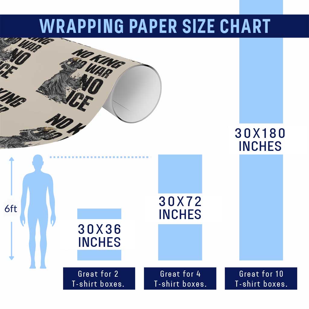 Statue Of Liberty Freedom Protest Wrapping Paper Roll No Kings No Wars No Ice TS12 Print Your Wear
