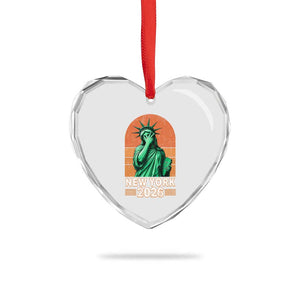 Statue Of Liberty Hoops Heart Crystal Glass Ornament New York Pride 2026