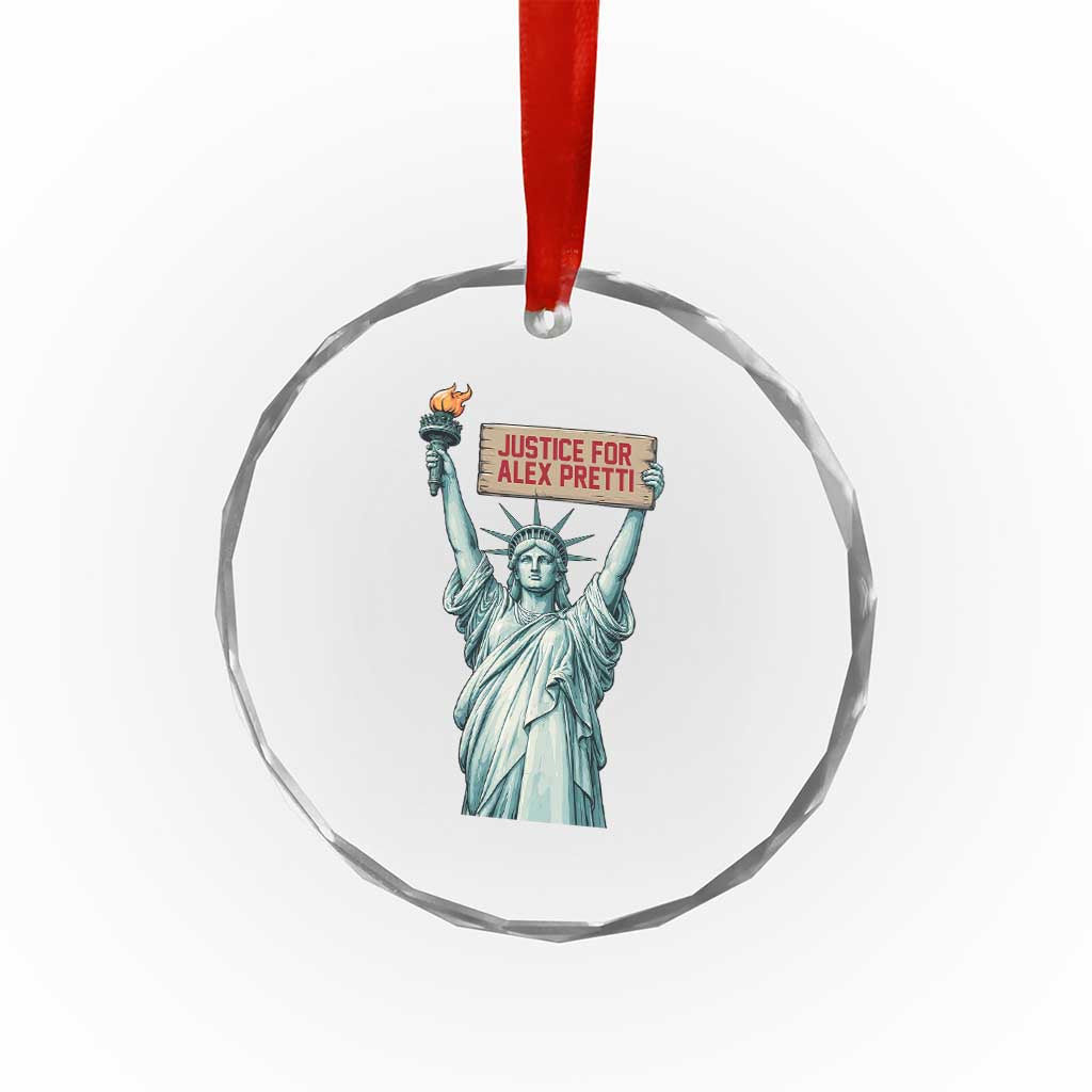 Statue Of Liberty Justice For Alex Pretti Tribute Gift Crystal Glass Ornament TS12 Print Your Wear
