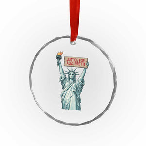 Statue Of Liberty Justice For Alex Pretti Tribute Gift Crystal Glass Ornament TS12 Print Your Wear