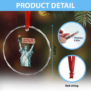 Statue Of Liberty Justice For Alex Pretti Tribute Gift Crystal Glass Ornament TS12 Print Your Wear