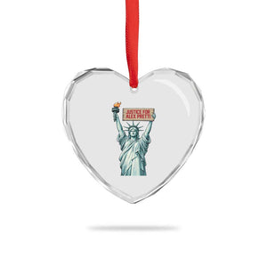Statue Of Liberty Justice For Alex Pretti Tribute Gift Heart Crystal Glass Ornament TS12 Print Your Wear